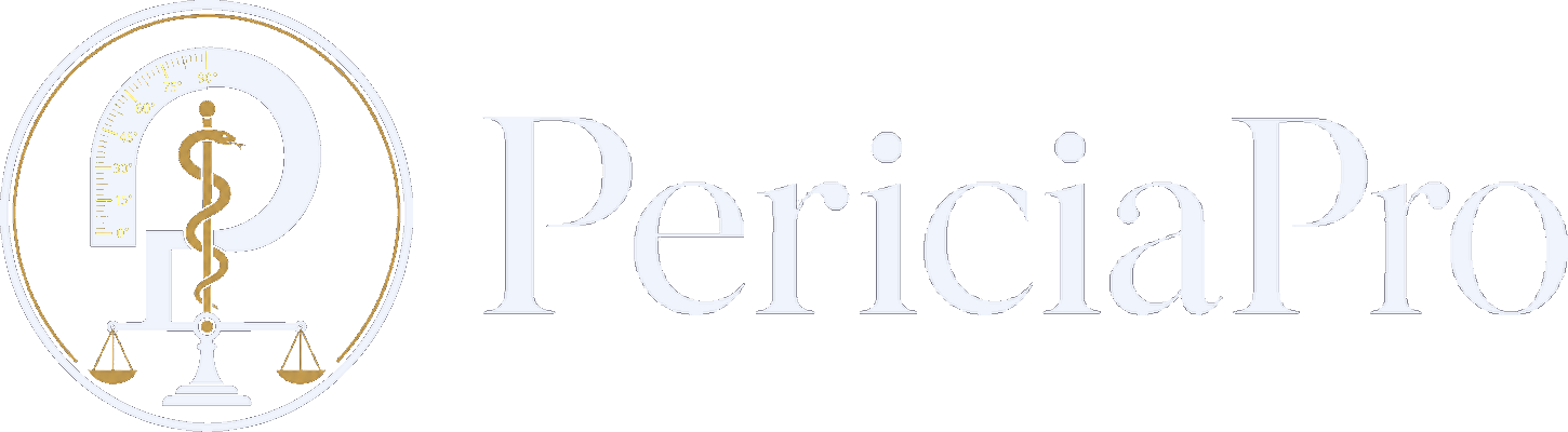 PericiaPro — balança da justiça e bastão de Esculápio
